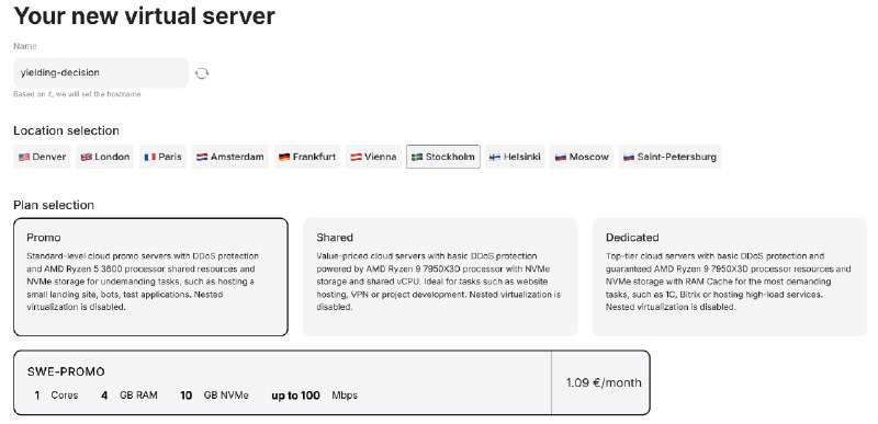 瑞典5950x 无限流量性能机 1.09€/M 100Mbps带宽1 Cores4GB Memory10GB SSD不限流量100Mbps Port Speed 购买地址频道：@Impart_Cloud聊天：@Impart_Chat