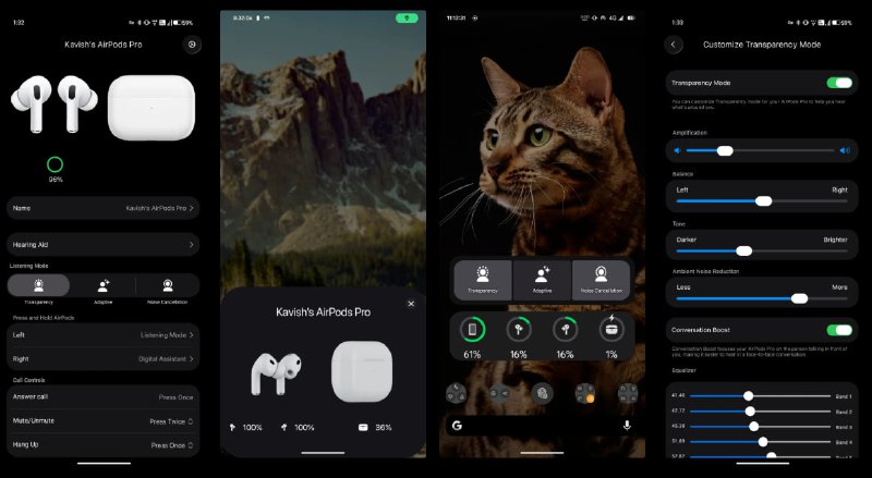 LibrePods让AirPods在安卓设备上全面解锁功能由开发者Kavish Devar打造的LibrePods应用，让苹果AirPods在安卓设备上首次实现完整功能控制，包括主动降噪、透明模式、自适应音量、佩戴检测与电量显示等